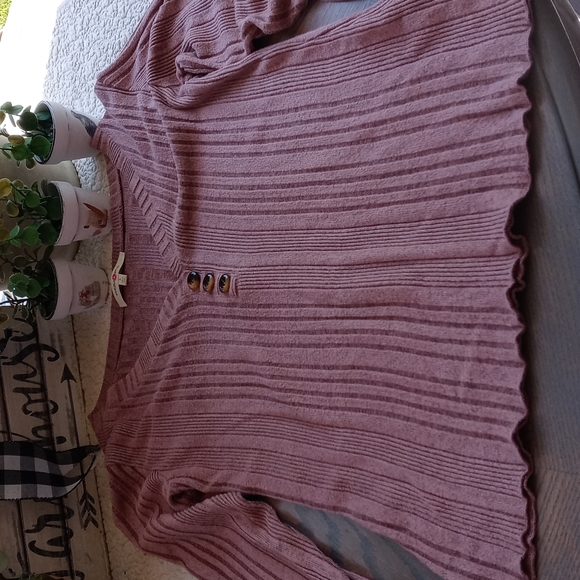 WISHFUL PARK LIGHT PINK THIN LONG SLEEVE SWEATER - Picture 1 of 6
